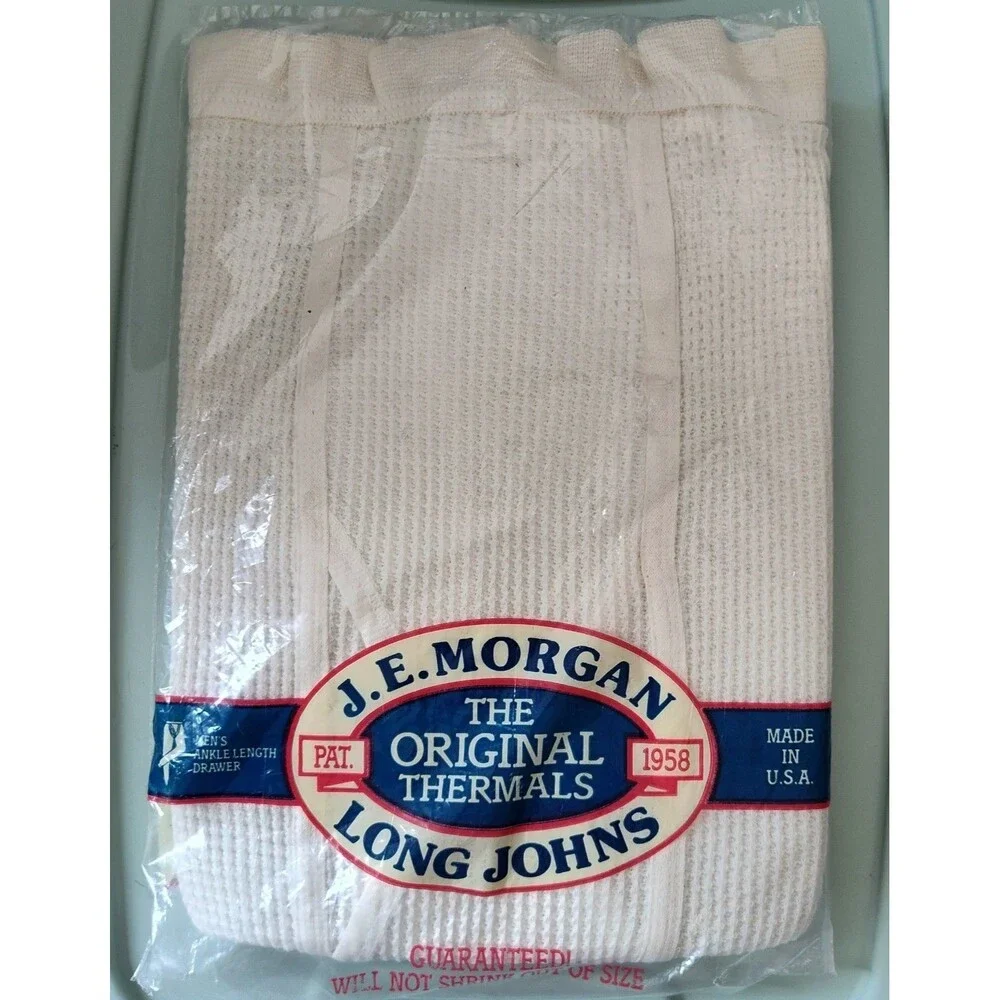 Vintage J.E. Morgan Long Johns Men’s Thermal Underwear XL NOS Pants Drawers 80s
